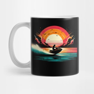 Vintage Jetski Sunset Design Mug